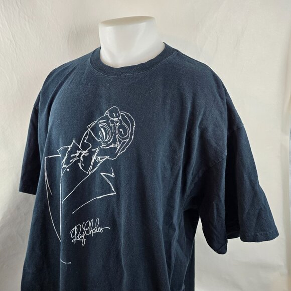 Ray Charles Mens XL Black Graphic T Shirt 1998 Vintage Gear Ink New Orleans 1365 - Picture 5 of 8